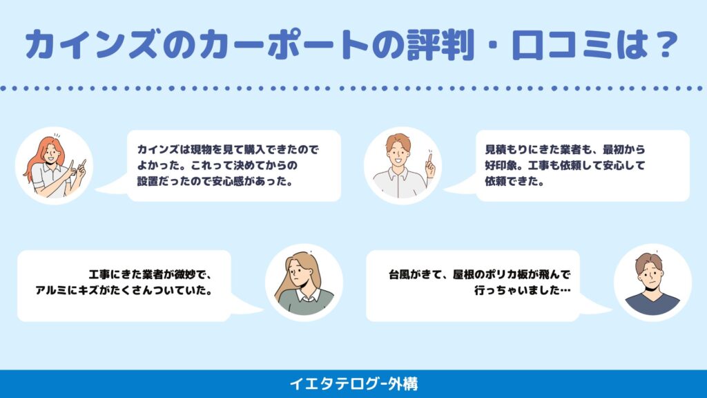 カインズのカーポートを設置した人の評判・口コミ1