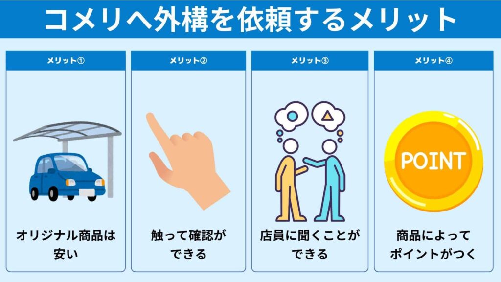 コメリに外構工事を依頼することのメリットは？