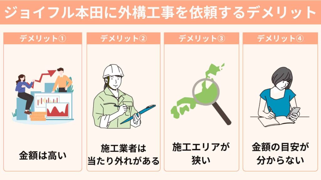 ジョイフル本田に外構工事を依頼するデメリットは？