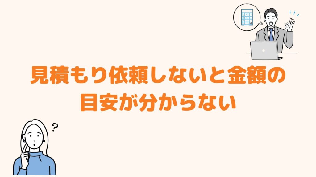 見積もり依頼しないと金額の目安が分からない