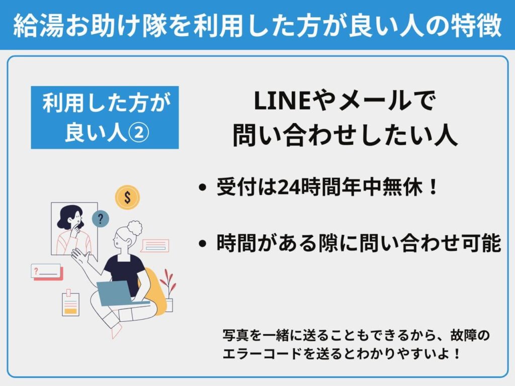 LINEやメールで問い合わせしたい人