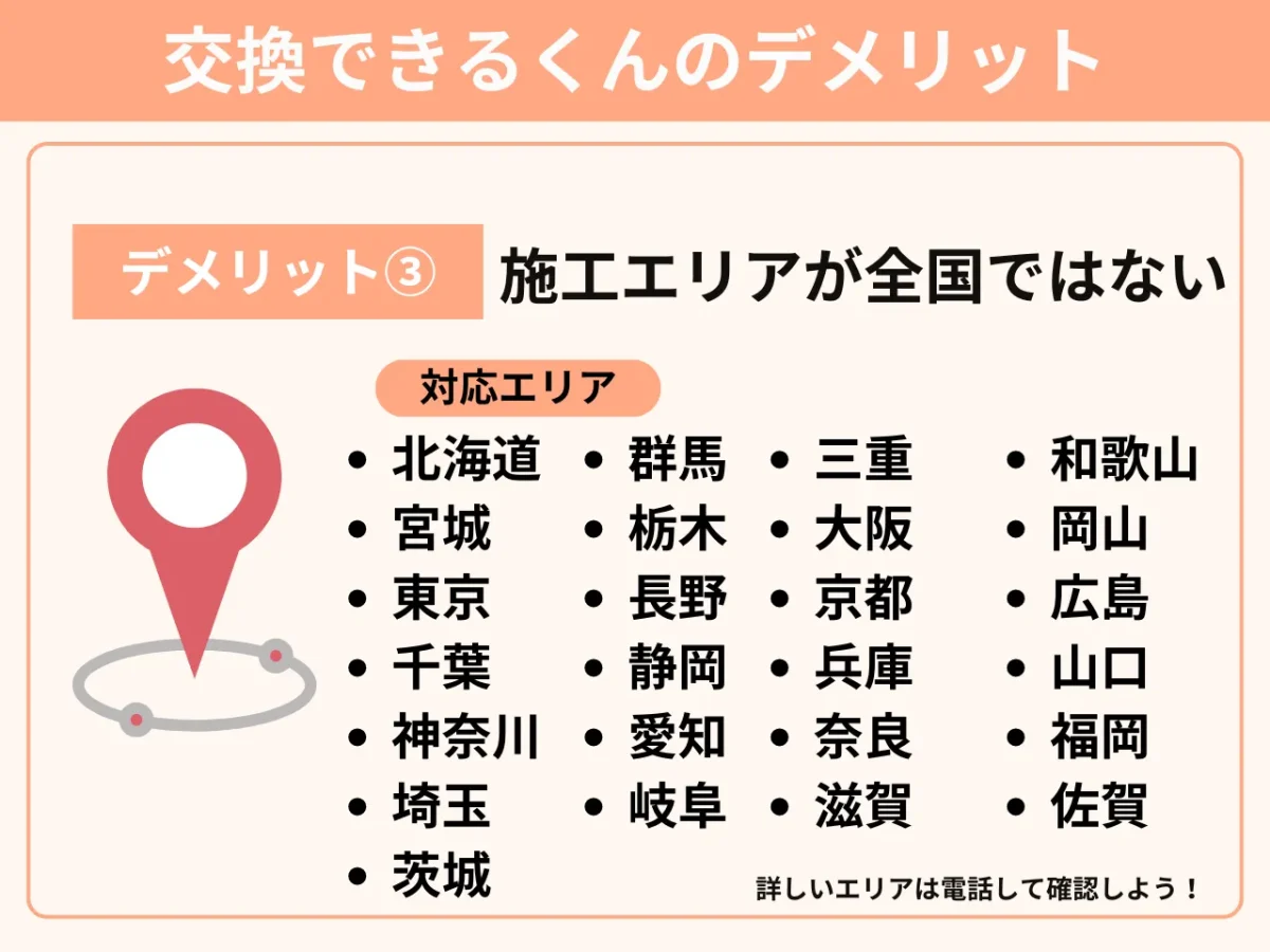 対応エリアが全国ではない