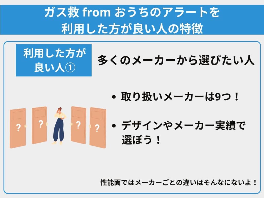 特徴①多くのメーカーから選びたい人