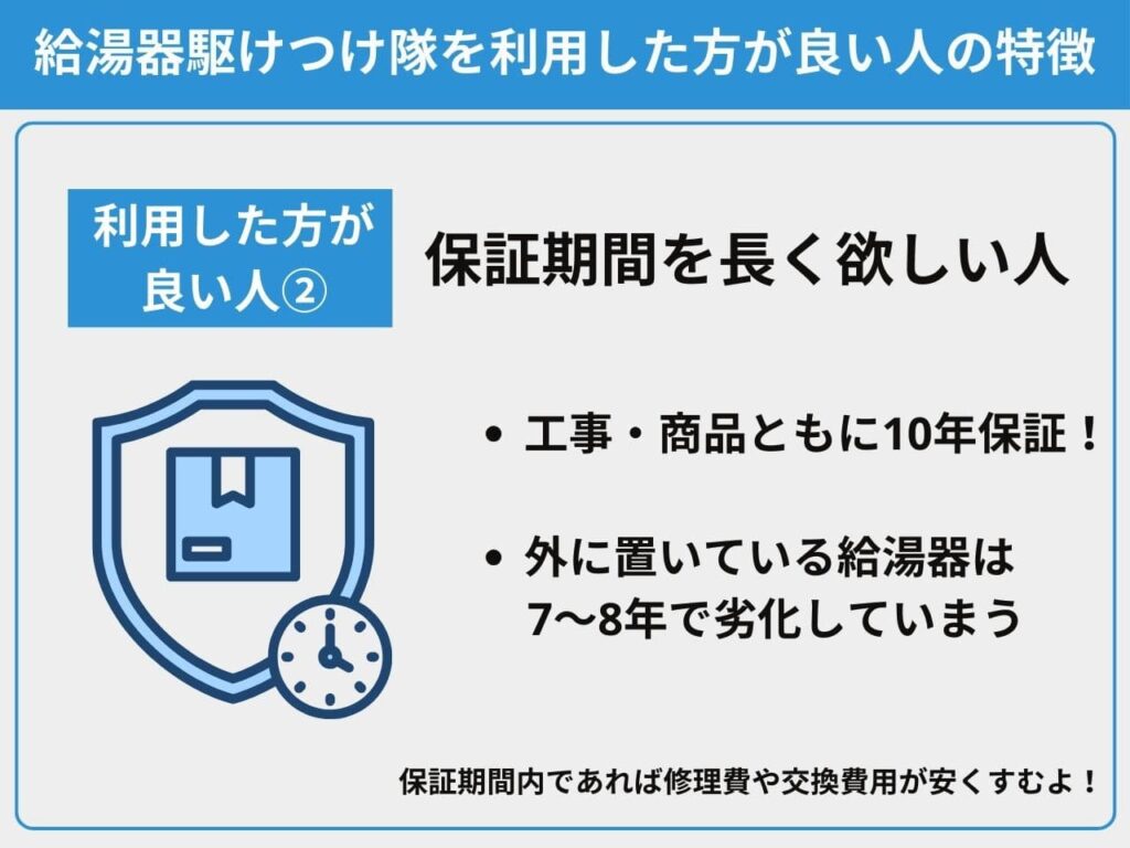 特徴②保証期間を長く欲しい人