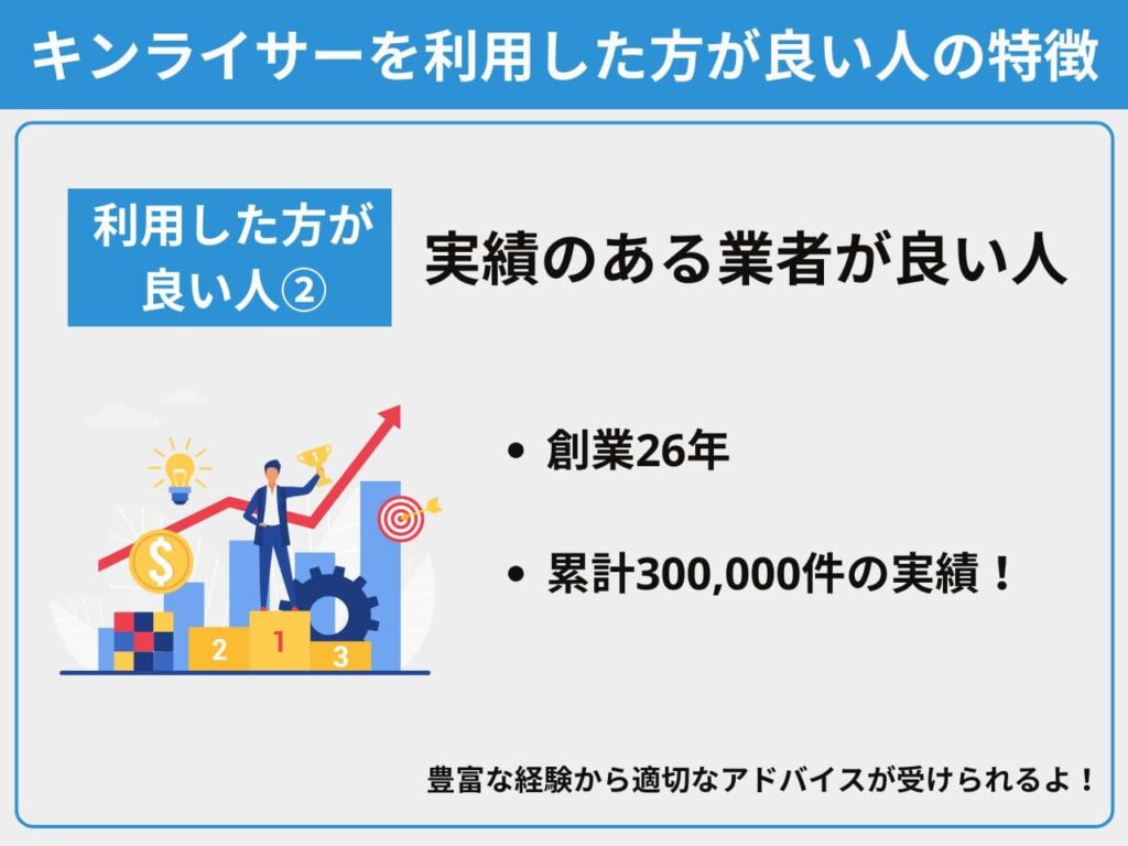 特徴②実績のある業者が良い人