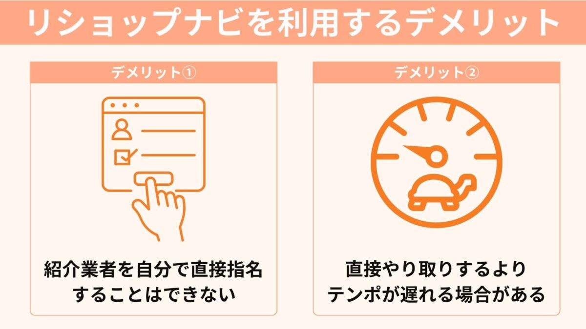 リショップナビを利用する2つのデメリット