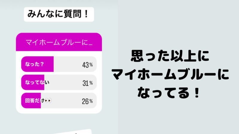 3.5万人のフォロワーに聞いてみると多くの人がマイホームブルーになってる!