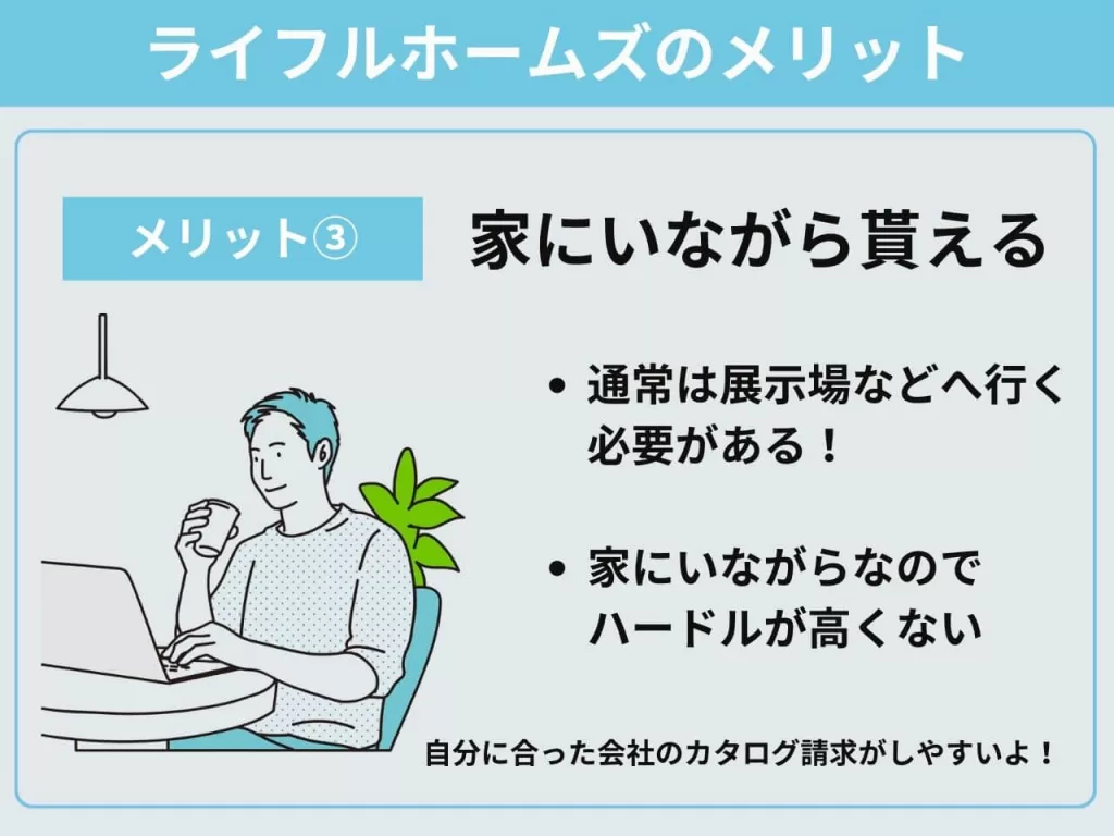 ライフルホームズのメリット③家にいながらカタログが貰える