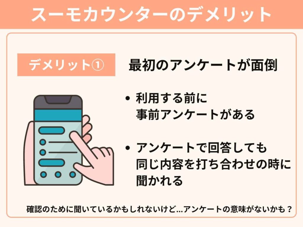 最初のアンケート入力が面倒