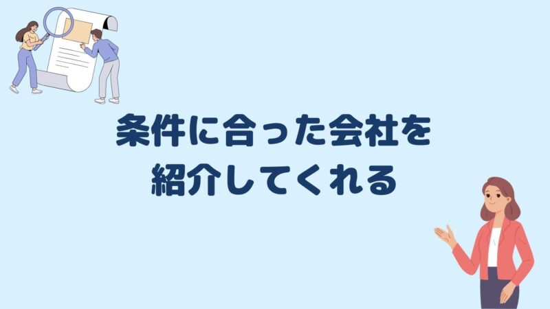 条件に合った会社を紹介してくれる