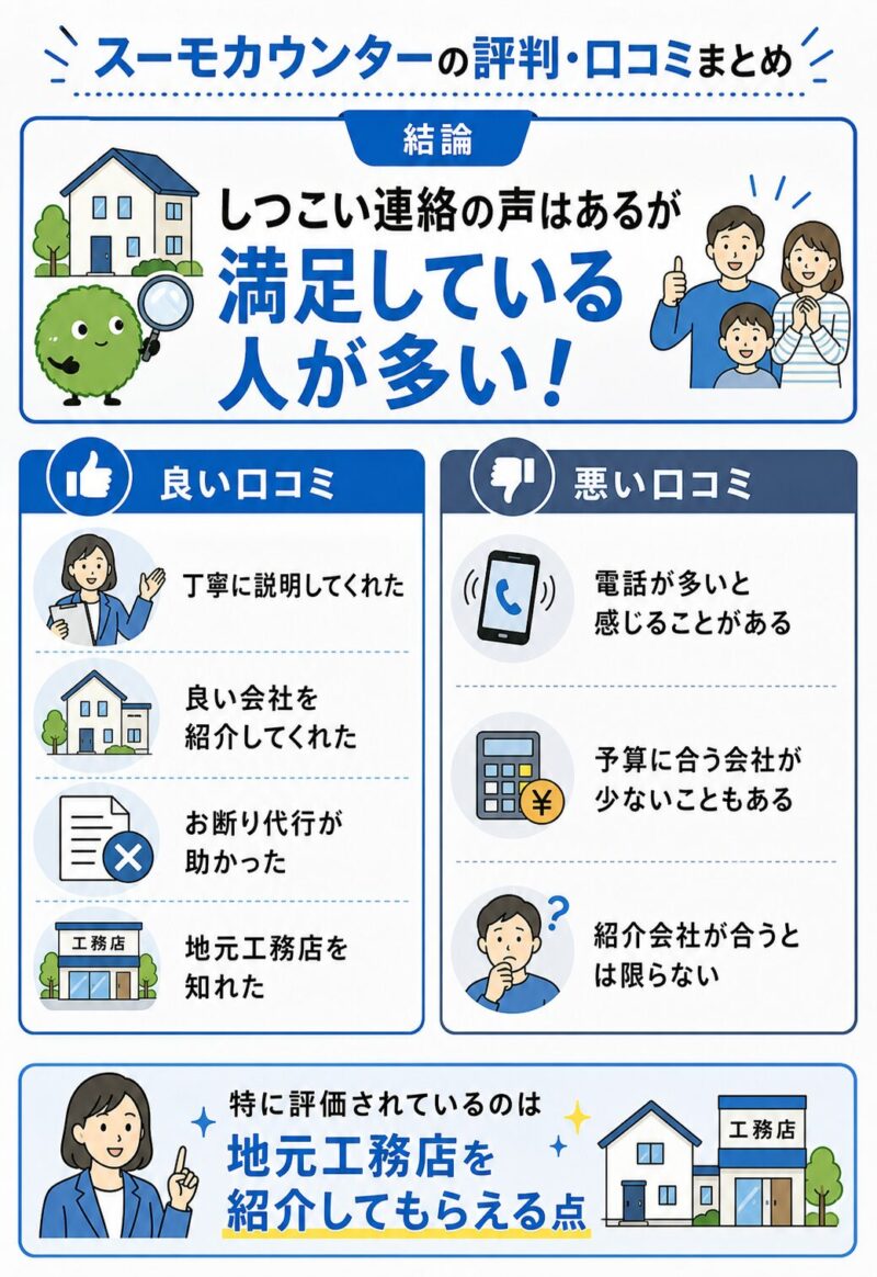 スーモカウンターの評判・口コミ結論
