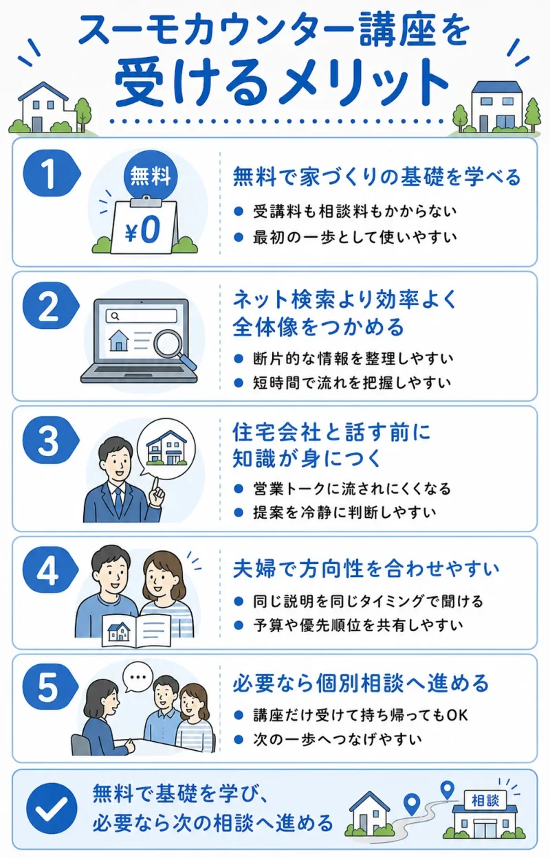 スーモカウンター講座を受けるメリットを表した図解