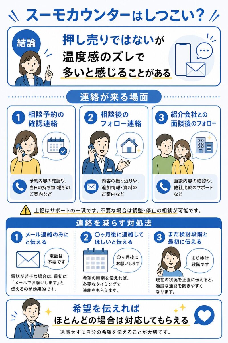 スーモカウンターの連絡頻度と対処法