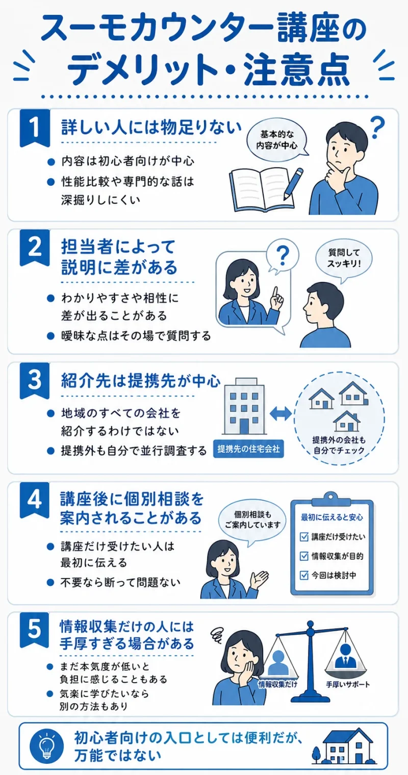 スーモカウンター講座のデメリット・注意点を表した図解